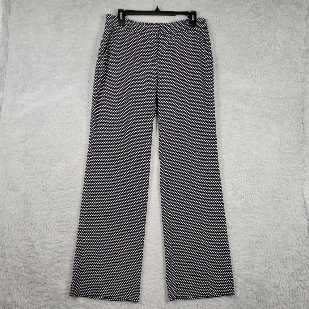 Charter Club Pants Womens 4 Navy‎ Blue White Polka Dot Wide Leg Pants